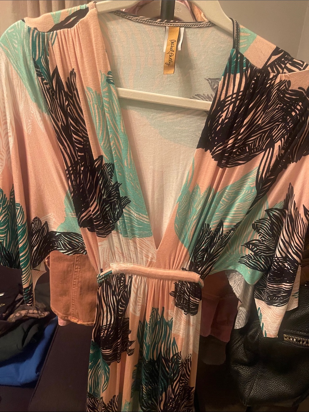 Rachel Pally Pink, Teal & Black long Maxi Dress